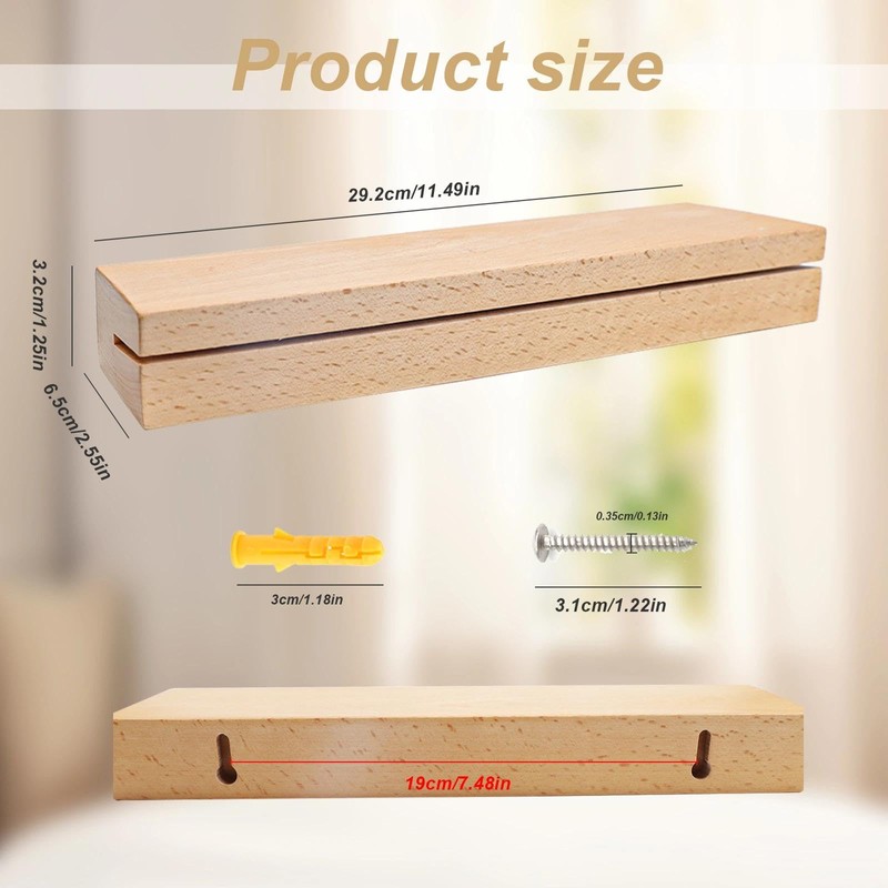 LIUZHUJ Magnetic Oak Key Rack - Magnetic Key Holder with