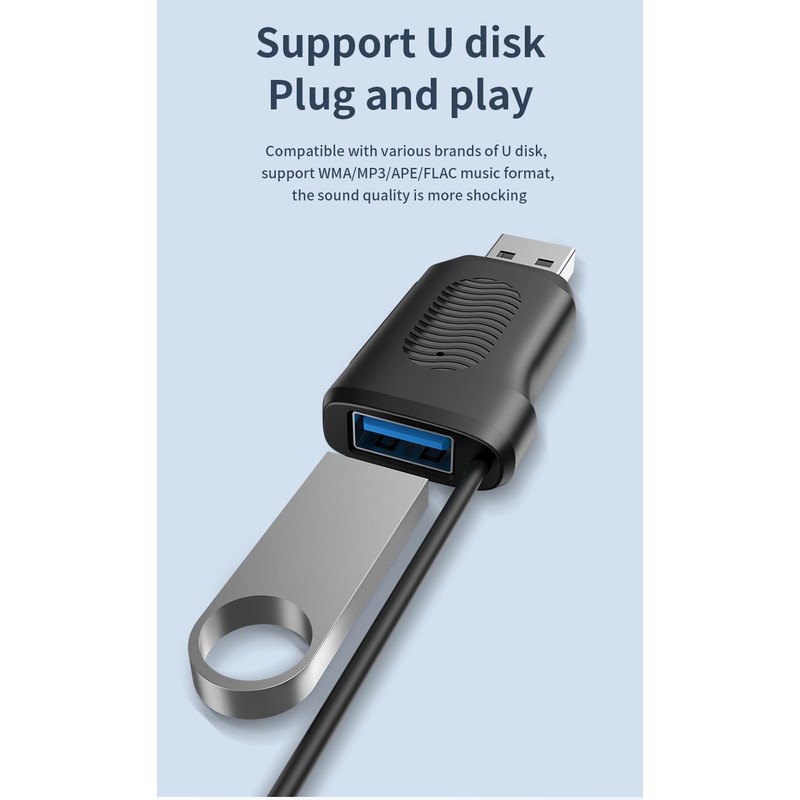 Bluetooth 5.4 Car Audio Adapter 3.5 mm AUX Plug RX