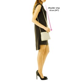 Handbag Bliss Italian Leather Crossbody Clutch Shoulder Bag Handbag (Taupe)