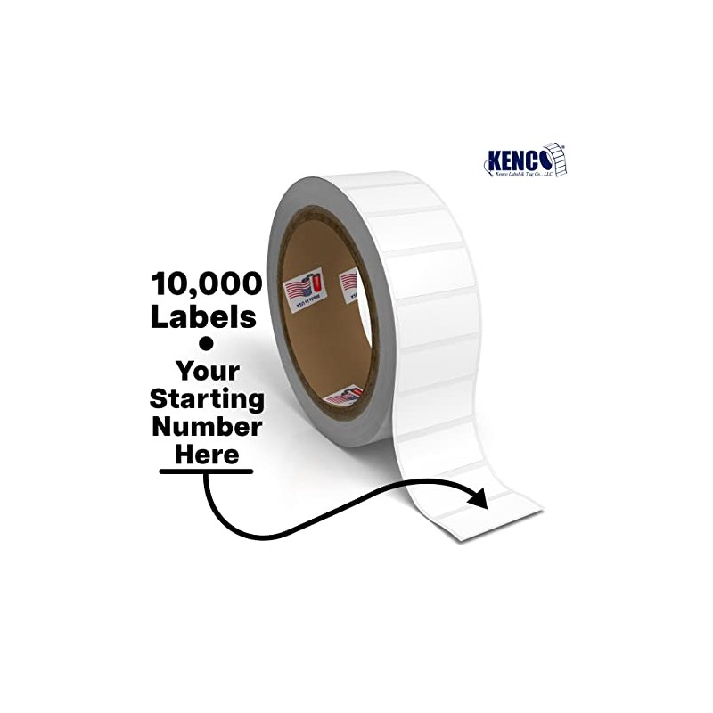 Consecutively Numbered Labels. Measure: 1.5" X 0.75" Paper Material (Various