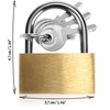 com-four® 4x Padlock made of brass - Padlock with 2