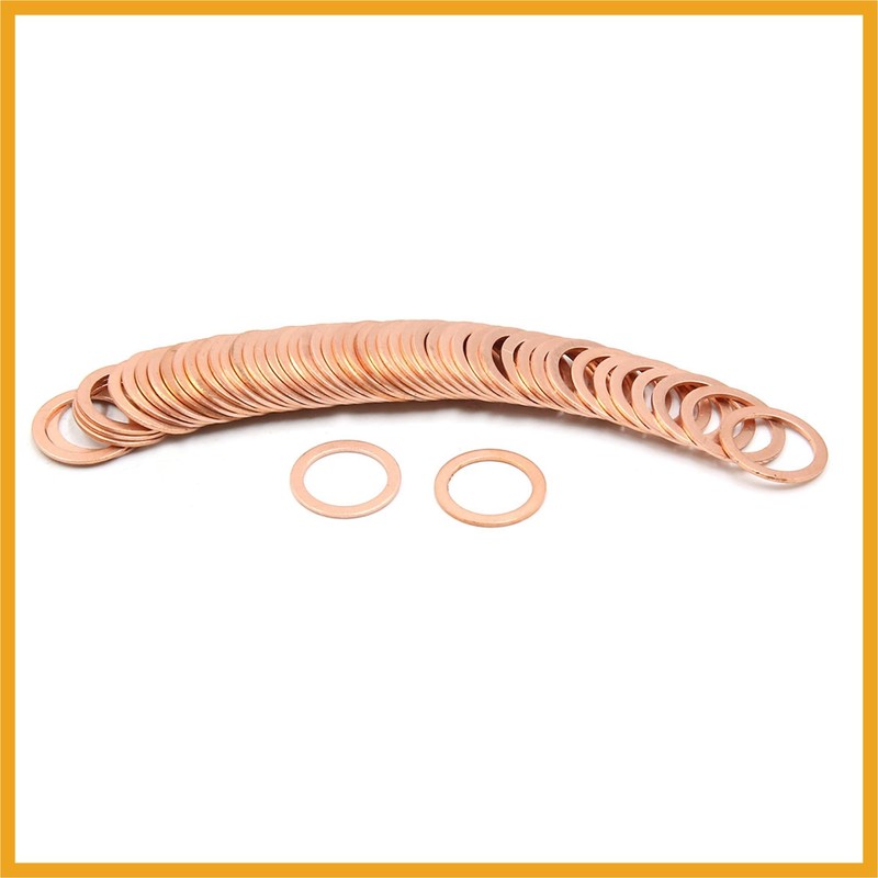 Partuto 15mm Inner Dia Copper Crush Washers Car Flat Sealing