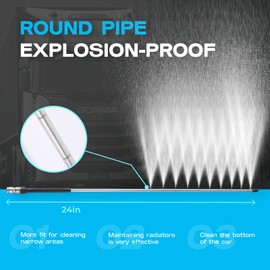 WMEEII 24in Radiator Cleaner Wand,Radiator Genie Water Air Cleaning Wands,Car Truck Power Washer Wand,Pressure Washer Radiator Wand, Fit Over Max 4500PSI Pressure Washer(With Switch)