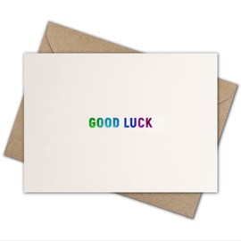 Sunflower Cards Rainbow Greeting Card with Envelope Made of Kraft Paper (Good Luck)