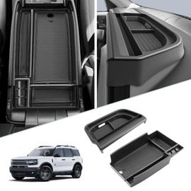 SKTU 2PCS for 2025 Ford Bronco Sport Center Console Organizer for 2025+ Ford Bronco Sport Dashboard Organizer 2025 Bronco Sport Console Tray Ford Bronco Sport 2025 Accessories 2025 Bronco Sport Tray