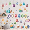 LHIUEM Easter Window Stickers,Funny Easter Egg Window Decals,Bunny Stickers for
