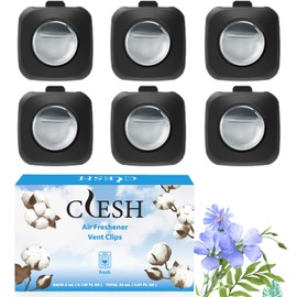 CLESH Car Air Fresheners, 6 Pack, Fresh, Car Fresheners Vent Clips, Long Lasting Air Freshener for Car, Car Refresher for Men Women