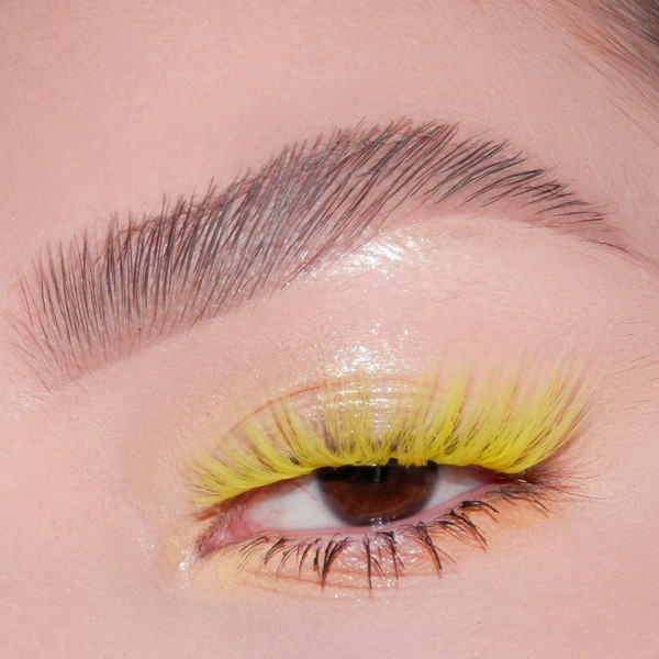 KARA BEAUTY NEON YELLOW COLORED FABULASHES 3D Faux Mink (Synthetic) Strip Lashes