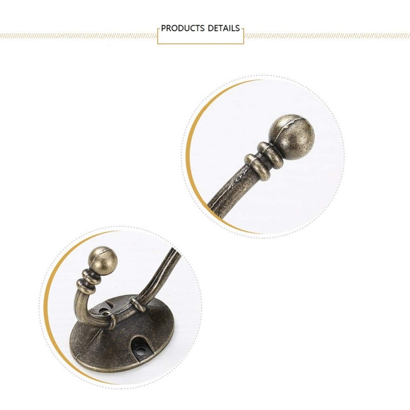 Beilala Brass Coat Hooks Wall Mounted, 8 Pack Heavy Duty