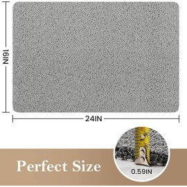 Unbranded PVC Loofah (Phthalate Free) Shower/Bathtub Mat Non-Slip, 24x16 inch (Grey)