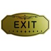 EXIT Victorian Door/Wall Sign (Brushed Gold) - Large 5" x