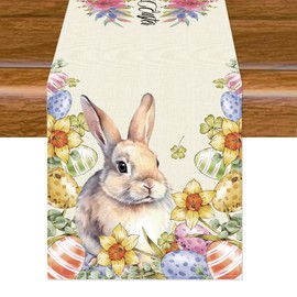 Aitsite Easter Table Runner, Easter Decoration Table Runner, Easter Table Runner, Spring, Easter Decoration, Modern Easter Table Runner for Indoor and Outdoor Party, Kitchen, Dining Table, East