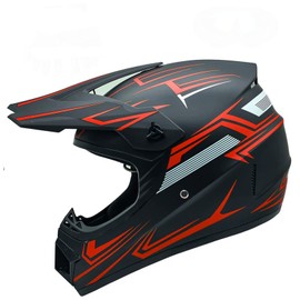 Motocross Helmet Fashion Youth Dirt Bike Helmet Unisex-Adult ATV Off-Road Mountain Bike Motorcycle Red Helmet DOT Approved (RED-L)