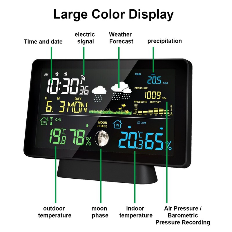 Multi-function Professional Electronic Weather Station Intelligent Color Screen Clock Temperature