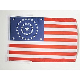AZ FLAG USA STAR LOG FLAG 18'' x 12'' cords - US - AMERICAN SMALL FLAGS 30 x 45cm - BANNER 18x12 in