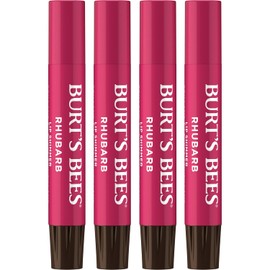 Burt's Bees 100% Natural Moisturizing Lip Shimmer, Rhubarb - 4 Tubes