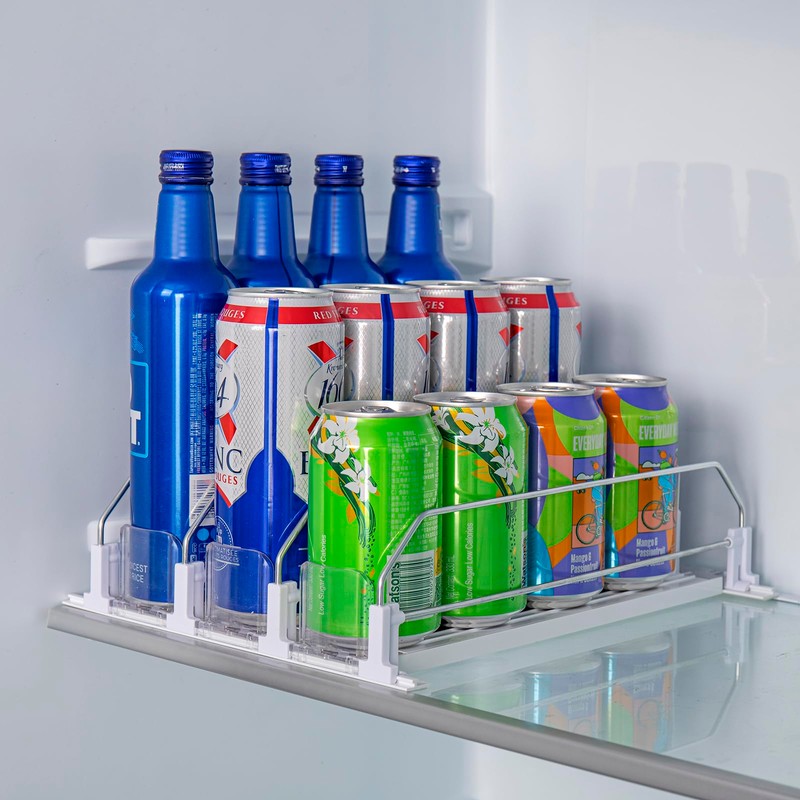 Rula Drink Organizer for Fridge, Self-Pushing Soda Can Dispenser for