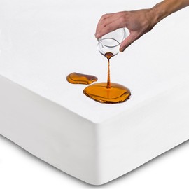 King Size Mattress Protector Waterproof for Bed 160x190 cm Premium Cotton Terry Bed Fitted Sheet with Microfiber Corner Soft and Breathable Mattress Protector Hypoallergenic and Machine Washable