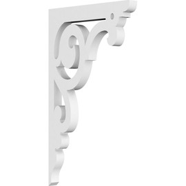 Ekena Millwork BKTP01X06X10HU Hurley Architectural Grade PVC Brackets, 5/8"W X 6"D X 10"H