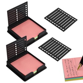 2 Pieces Sticky Note to Do List Stencil for 3x3 Inch Self-Sticky, Reusable Post It Note Stencil with 2 Copies Notes for Desk Office Home School Supplies (Black)