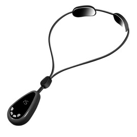 Smart Hanging Cervical Spine Massager Mini Portable Hot Compress Microcurrent Pendant Neck Massager Grey