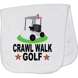 inktastic Crawl Walk Golf Future Golfer Baby Burp Cloth White 440d8