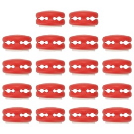 PATIKIL 18 Stück Doppelkabelhalter, Mini-Kabel-Clips, Kabel-Management-Clip, Kabel-Organizer für Schreibtisch, Nachttisch, Zuhause, Büro, Wohnmobile, Auto, Rot