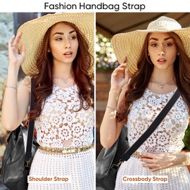 ShinningCare Bag Strap, Wide Replacement Shoulder Handbag Straps for Women Men, 1.5" - (3.8 CM) Adjustable Wide Canvas Crossbody Strap with Leather End - Black