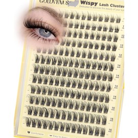 Wispy Lash Clusters Natural Fluffy Cluster Eyelash Extensions 168Pcs Waterproof Individual Lash Extensions10-16mm Eyelashes Clusters for DIY by Goddvenus （CC Curve）