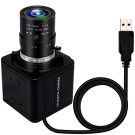 USB Camera ELP 1080P Low Light 2.8-12mm 4X Optical Zoom Lens 2MP H.264 USB Webcam Manual Close-up Zoom In and Out, UVC Computer Conference Camera Plug and Play Windows Mac USBFHD06H-MFV(2.8-12)