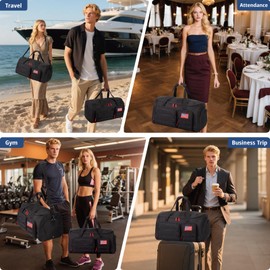 3-in-1 Tactical Garment Bag For Men 55L Large Capacity Convertible Duffle Bag Travel Hanging Suit Bags With Shoes Compartment Multi-Functional Weekend Bags For Daily Traveling Workout Business Trip