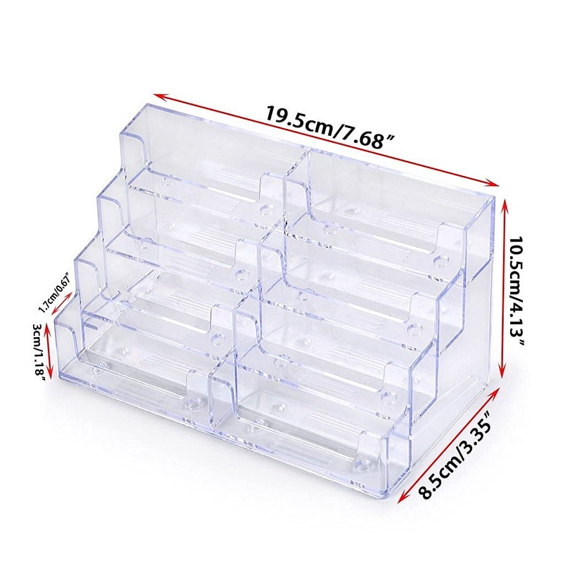 BTSKY 2Pcs 8 Pockets Acrylic Business Card Holder Stand Clear