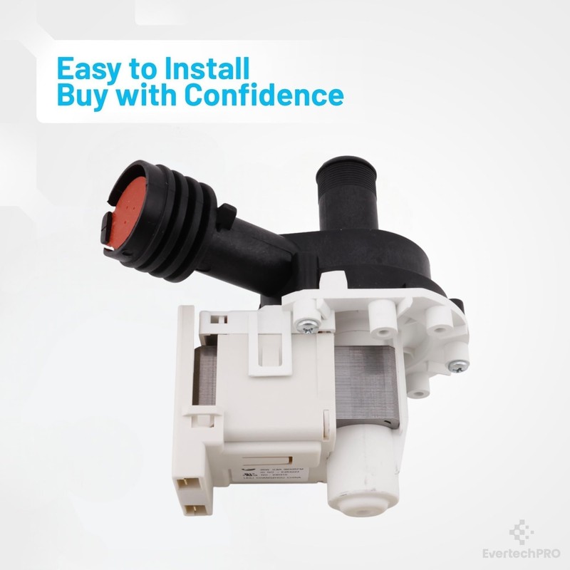 EVERTECHPRO Dishwasher Drain Pump Replacement, Plastic, Above Ground, 120 Volts,