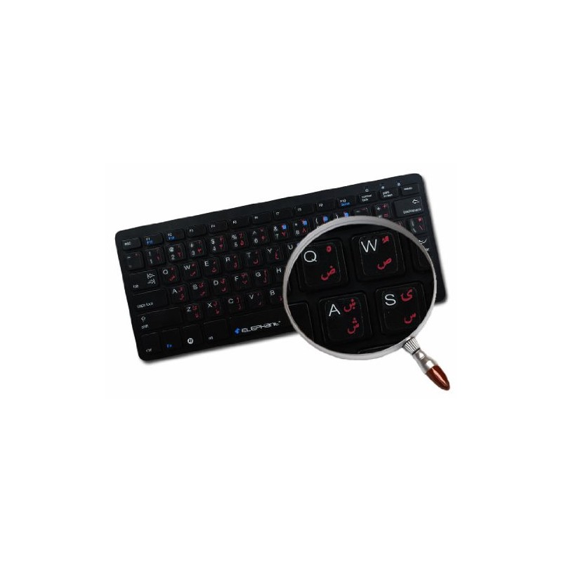 PASHTO KEYBOARD LABELS for WIN 7 with RED LETTERING ON