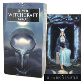 Tarot Cards, 78 Sheets, Weight Edition, Tarot Divination Telling, Silver Witchcraft Tarot, Japanese Instruction Manual Included (English Language Not Guaranteed)