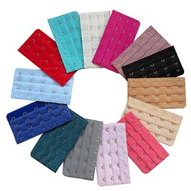 15Pcs Women Bra Extender Strap 5 Hooks 3 Rows Spacing Bra Extension Hooks Back Band Extenders Assorted Colors