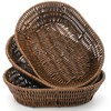 ZAVOOS 3 Pack Wicker Bread Basket, 11 Inch Woven Oval