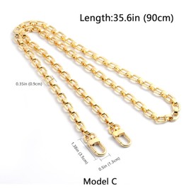 jiesinlov Purse Chain Strap CrossBody Handbag Shoulder Bag Strap Replacement Straps, with Metal Buckles (C 35.4in)