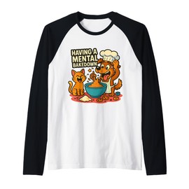 Having a Mental Bake Down Funny Dog Baking Pun Cat Gift Raglan Baseball Tee