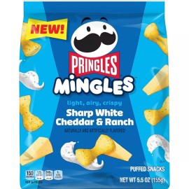 Pringles Mingles Puffed Snacks Sharp White Cheddar & Ranch Cheese Puffs 5.5Oz. 1