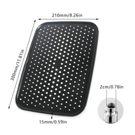 JINXIAN Shower Head Rain Shower 14 Inch Rain Shower Without Fittings 360° Adjustable Rain Shower Head 30 x 21 cm Shower Head Water-Saving Anti Limescale Nozzles Rain Shower (Silver)