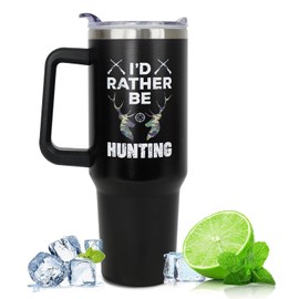 Hunting Gift For Men,Funny Gift For Hunters Deer Hunter Gifts For Man Father's Day Gifts For Hunters Dad,Boy,Husband,40oz Tumbler With Handle And Straw And Lid Coffee Cup Stainless Steel Travel Mugs