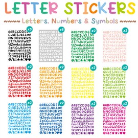 Linasir 30 Sheets Small Letter Sticker, 3360 Alphabet Stickers, 0.5 inch Vinyl Self-Adhesive Black Alphabets ABC Stickers for DIY Crafts, Art Making, Decals, Signs, Notebooks, Classroom Decor
