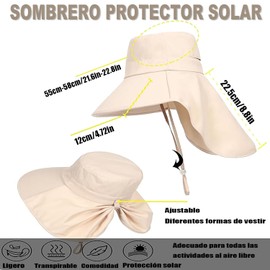 Wzenclave Sombreros del Sol para Mujer Sombreros, Protección UV UPF 50+, Sombrero Plegable de ala Ancha para Playa y Aire Libre，Adecuado para Actividades al Aire Libre