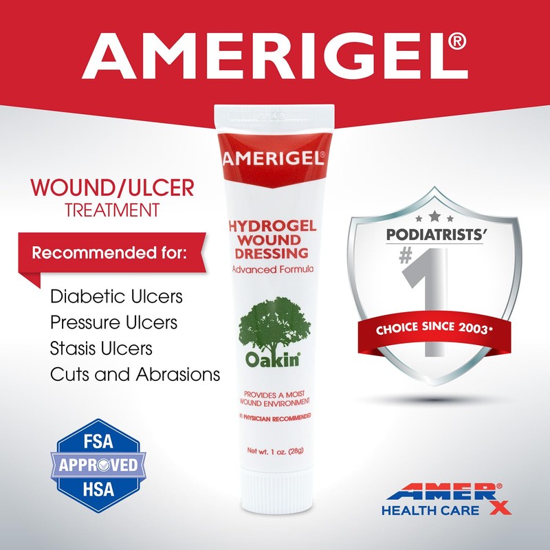 AMERIGEL Hydrogel Wound Dressing (3 oz.) - Provides Moisture-Rich Healing
