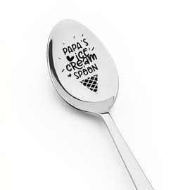 Christmas Gifts for Papa from Grandchildren Papa’s Ice Cream Spoon gifts for Grandfather Grandpa Birthday Gifts from Granddaughter Grandson Grandkids Novelty Ice Cream Lover Gift for Men Grandad
