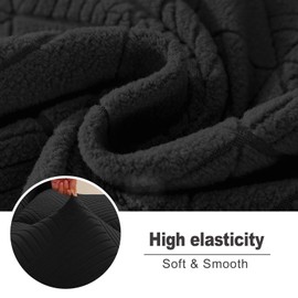 NORTHERN BROTHERS Recliner Sofa Covers 3 Seater - Reclining Sofa Covers Couch Covers for Reclining Couches Reclining Couch Covers, Black