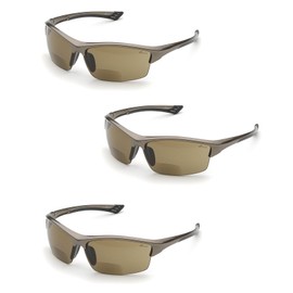 Elvex RX-350BR-3.0 Diopter Safety Glasses, Brown Lens (3 Pair) (3.0 Lens)