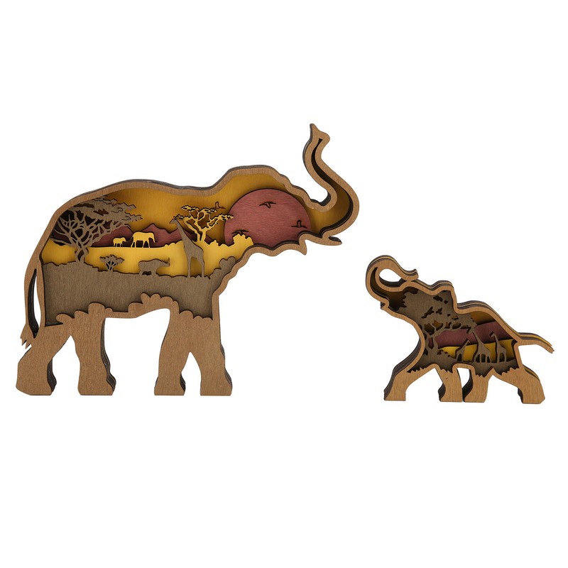 Elephant Statue Boxwood Mechanical Engraving Safe Durable Exquisite Details Elephant