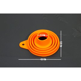 Star Elm Collapsible Silicone Funnel for Kitchen, 2 Sizes Extra Wide Mouth Non-Spill Design, Leak-Proof Oil Bottle Filler with Hanging Hole for Cooking, Gasoline, Soy Sauce, Spices (Orange, Large)